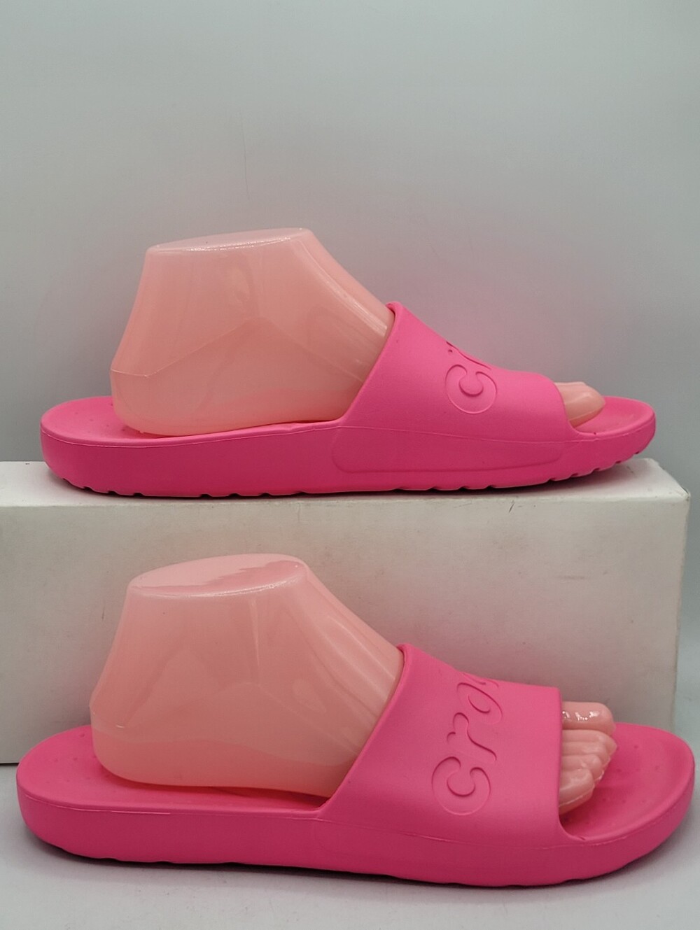 bright pink Crocs Classic Slide sandals Size 9 In Womens / 7 In Mens